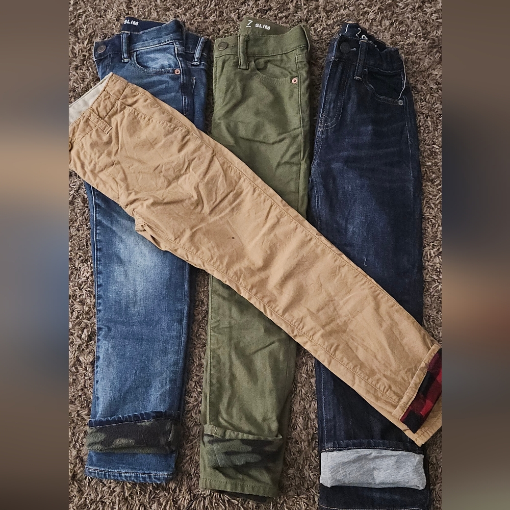 BUNDLE of 4 LINED GAP JEANS BOYS 7 SLIM